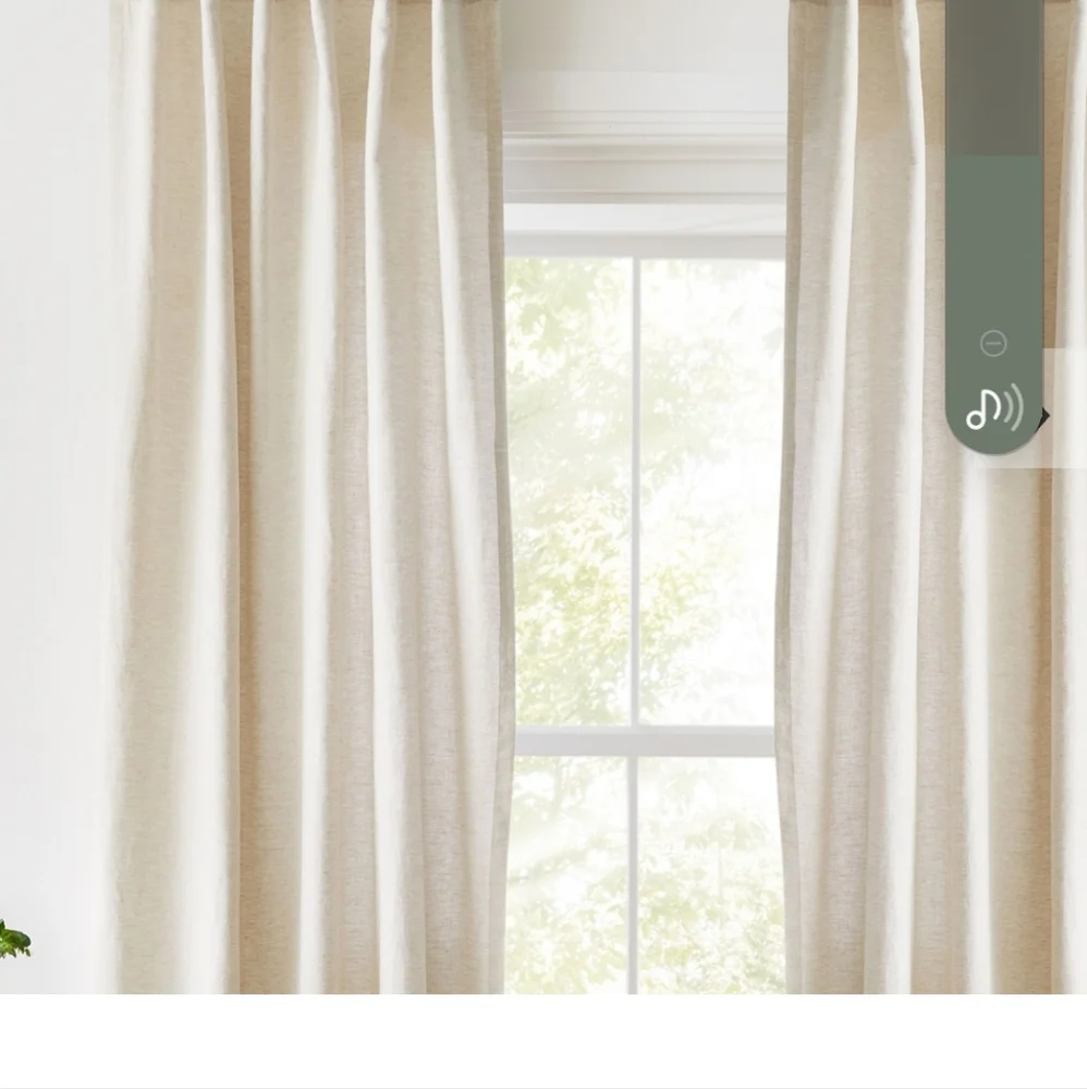 West Elm flax linen curtain. Natural 48×84 in pole pocket and hidden tab top